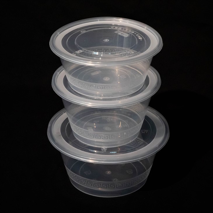 2 Compartment Black Take Out Food Containers Disposable Plastic Portable Lunch Boxes